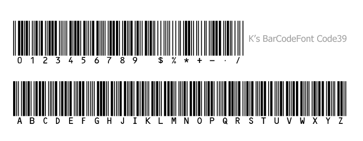 K Sbookshelf フォント 絵フォント Fonts Dingbats バーコード Barcode Code39